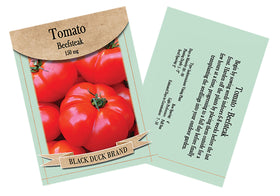 Black Duck Brand seed variety on table for garden planning.