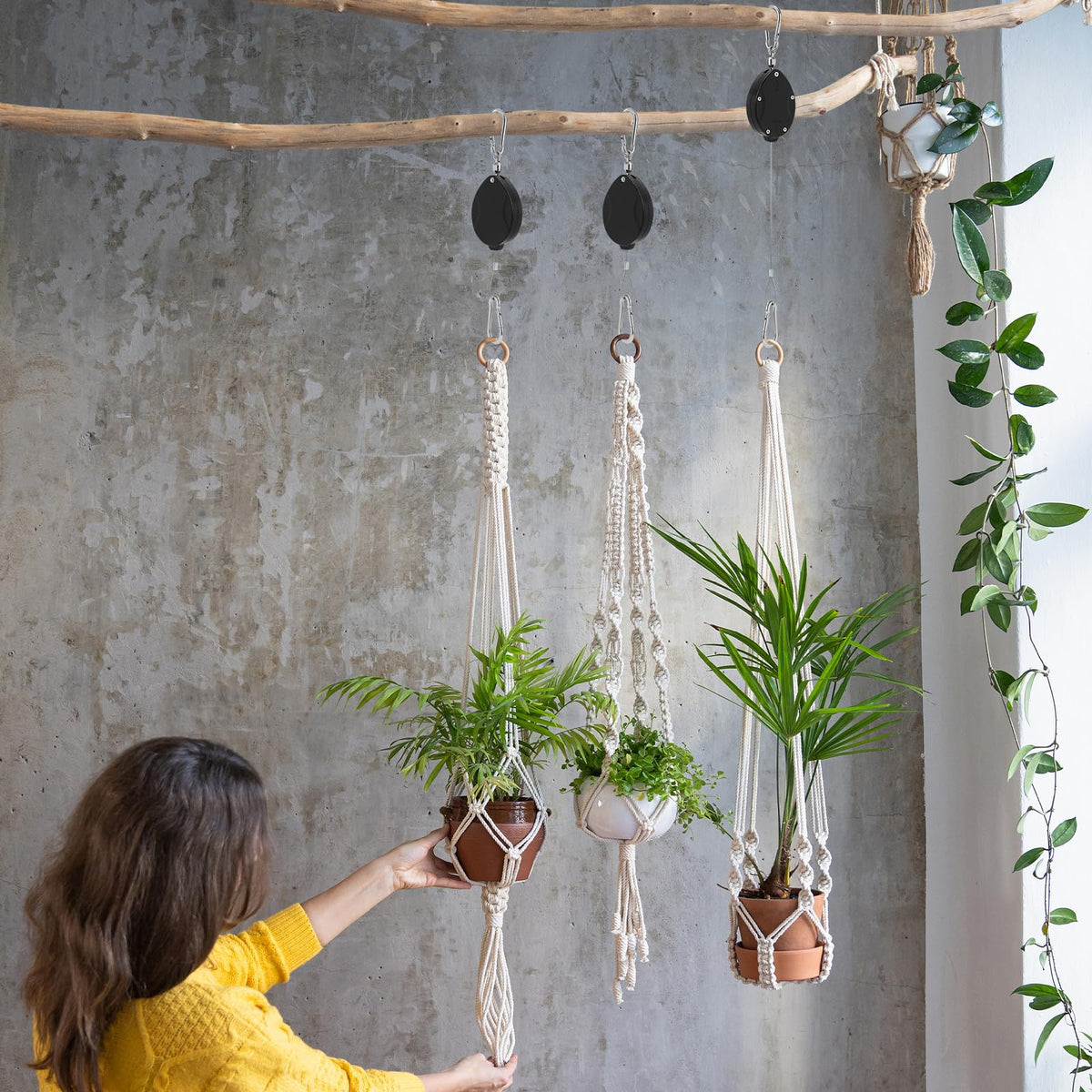 Black Elk Peak self-locking hook keeps heavy planters secure on windy days