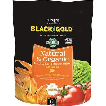 Black Gold 8-quart potting soil bag for thriving container gardens