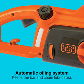 BLACK+DECKER CS1216 clear oil window for easy level checks.