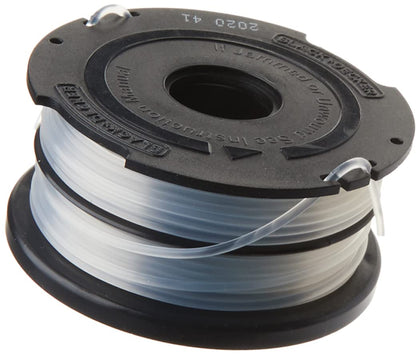 BLACK+DECKER dual-line trimmer spool ready for auto-feed trimming.