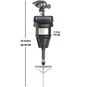 BLACK+DECKER metal stake demonstrates sturdy ground placement for reliable protection.