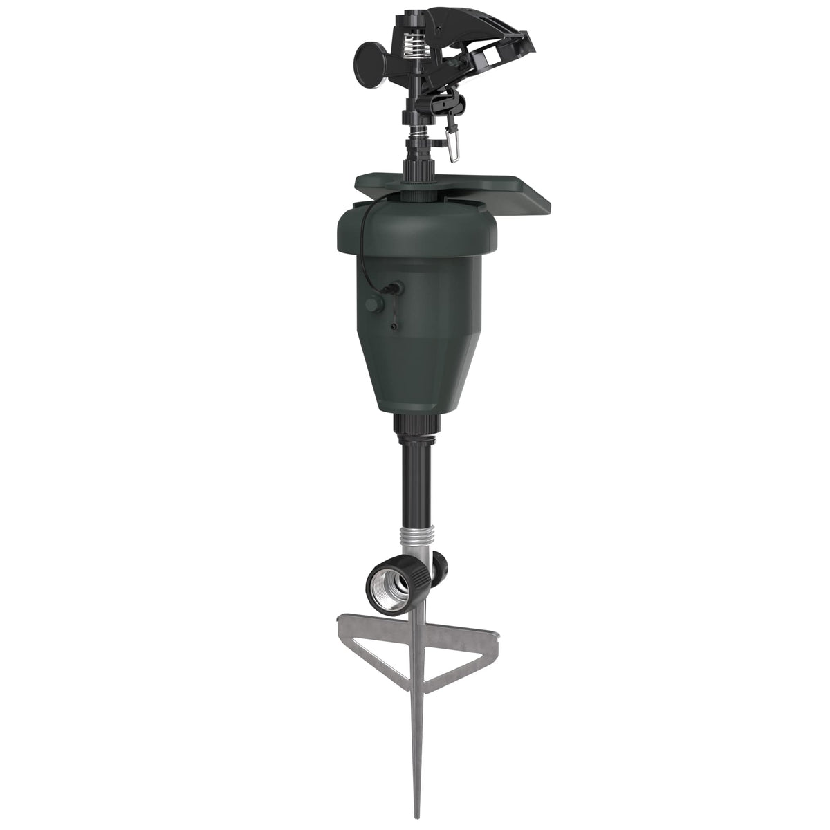 BLACK+DECKER solar-powered unit provides water-efficient deterrence in your yard.
