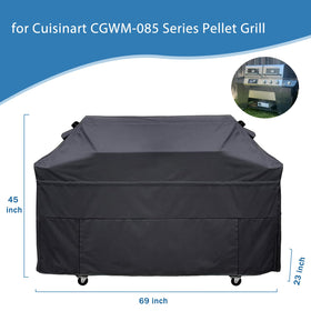 Blackhoso 69in grill cover side view with sturdy handles