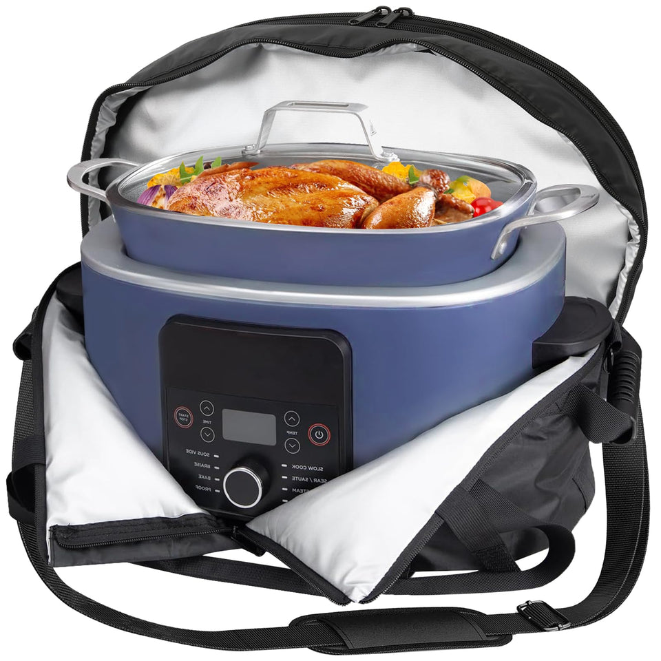 Blackhoso carry bag for Ninja Crock Pot with front-opening design for easy loading