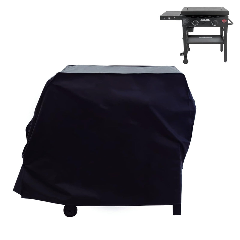 Blackhoso grill cover in 45-inch length protects Char-Griller griddle from rain