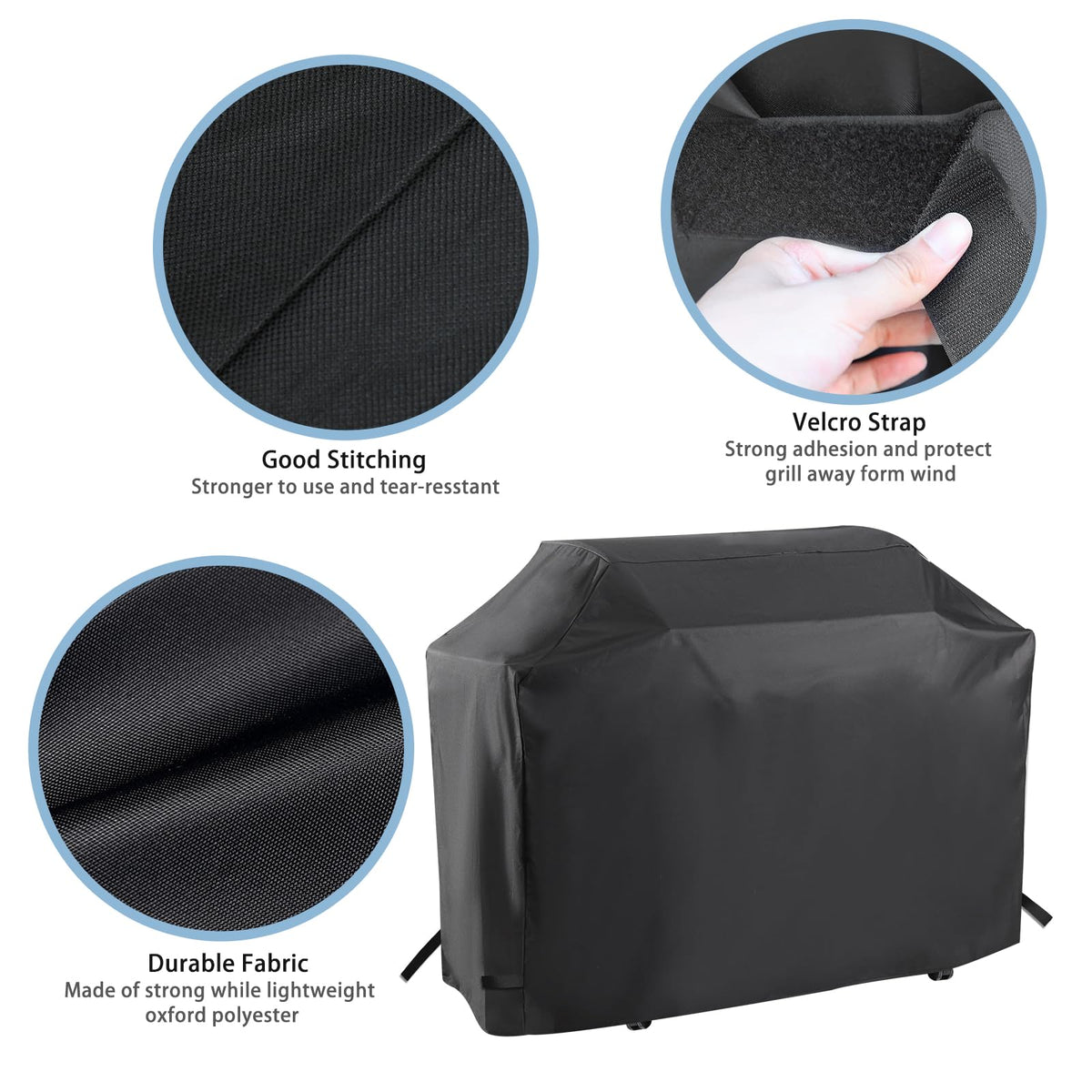 Blackhoso 600D waterproof fabric close-up highlights durability and UV resistance