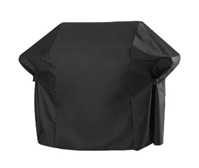 Blackhoso grill cover on Char-Broil 2-burner front view protects from rain and debris