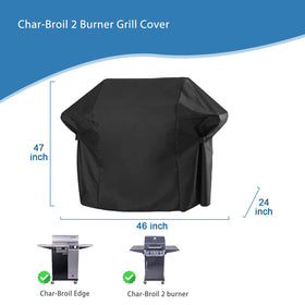 Blackhoso grill cover with Char-Broil side-shelf open keeps area shielded