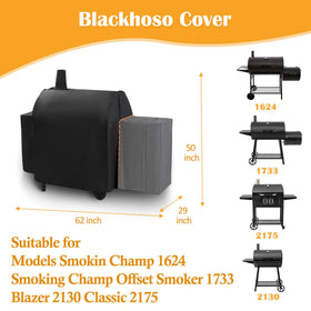 Blackhoso offset smoker 1733 grill cover protects from dust and sun
