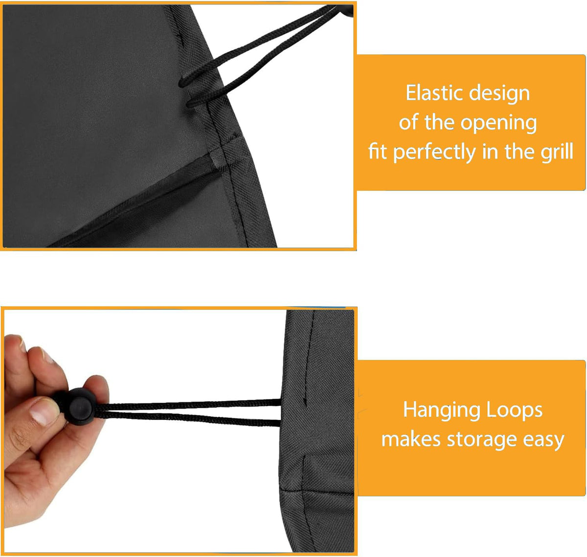 Blackhoso Longhorn grill cover side view left illustrating easy on/off design