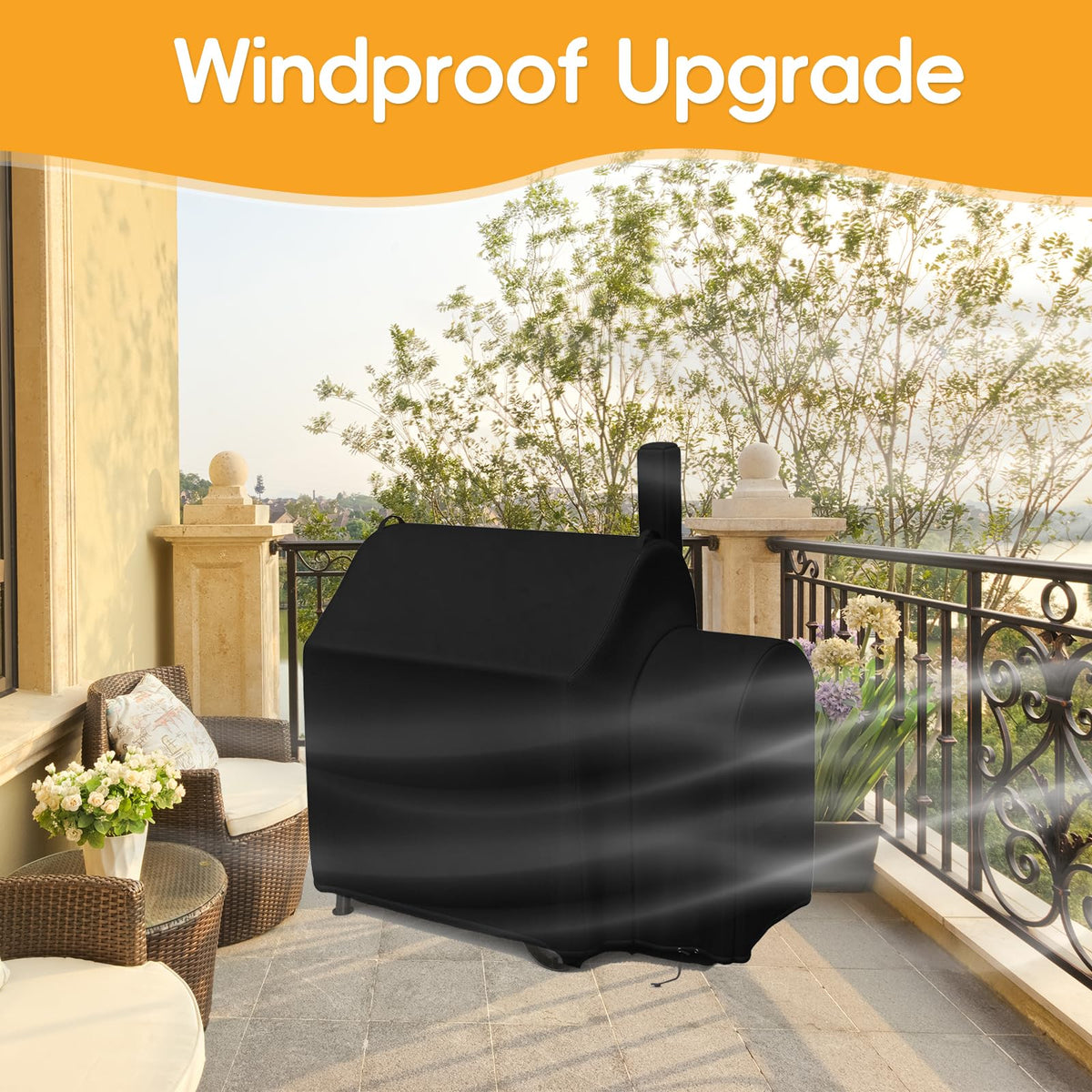 Blackhoso Longhorn grill cover storage fold for compact storage when not in use