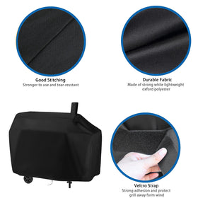 Blackhoso Royal Gourmet CC1830S cover on offset smoker shields wind