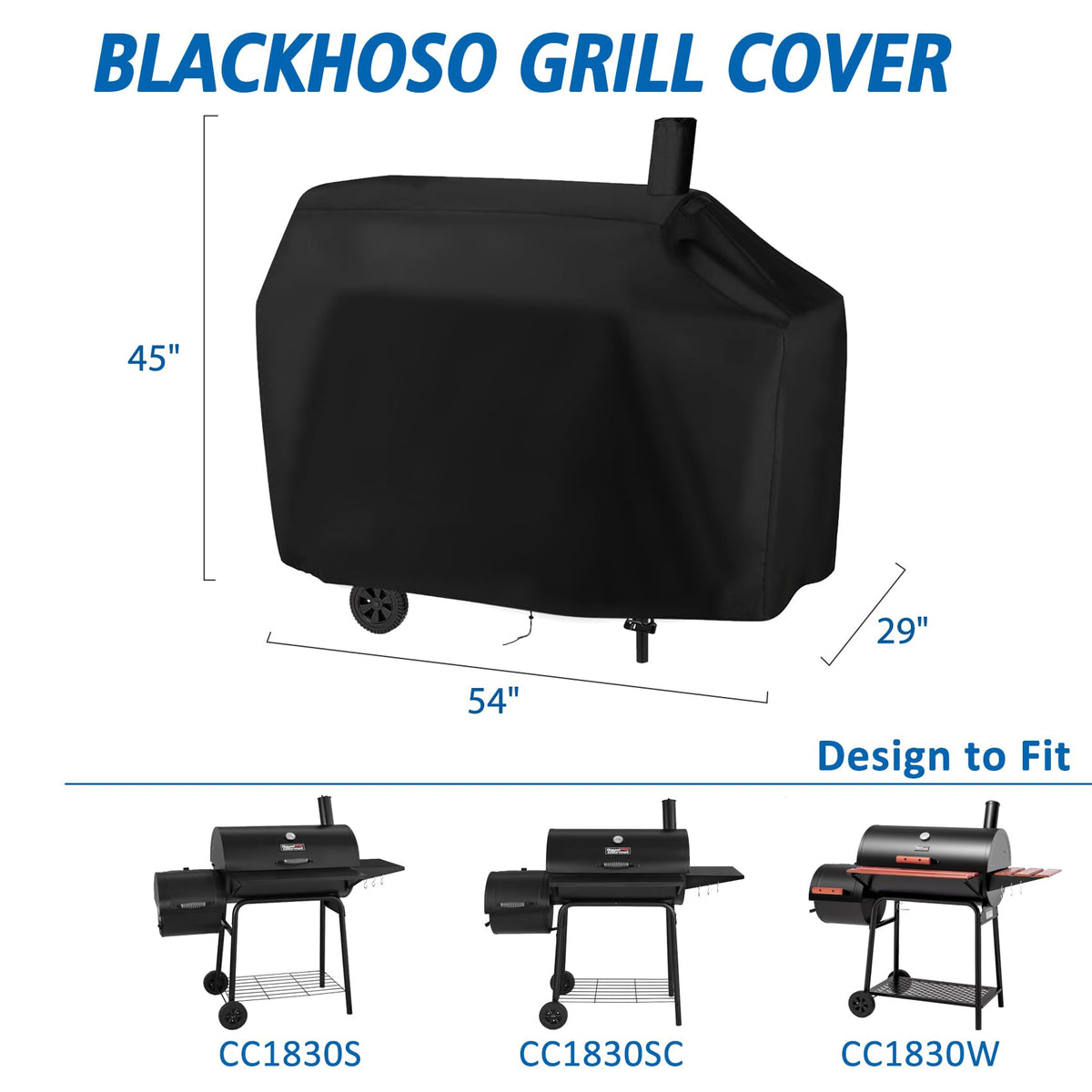 Blackhoso Royal Gourmet CC1830W cover on grill shows snug protective fit