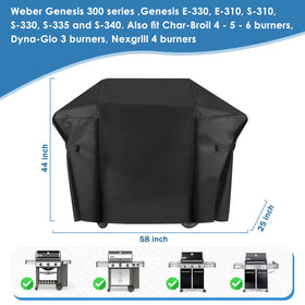 Blackhoso waterproof grill cover blocks water while remaining breathable for outdoor grilling.