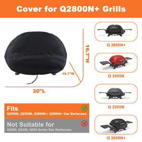 Blackhoso Weber Q2000N grill cover provides durable protection against wind and moisture.