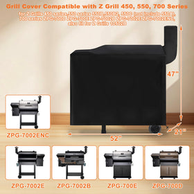 Blackhoso Z-Grill cover compatible with 450A and 550B grills for a secure fit.