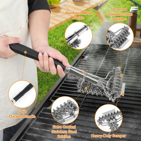 BLACKSMITH FAMILY 18-inch brush head highlights stainless-steel construction for durability.