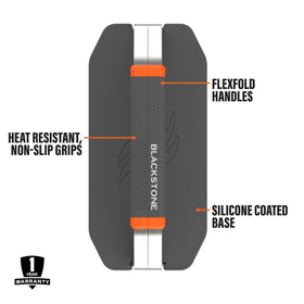 Blackstone 5987 OTG collapsible griddle press silicone construction highlights heat resistance.