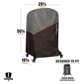 Blackstone pizza oven cover back view demonstrating full enclosure for standing model.