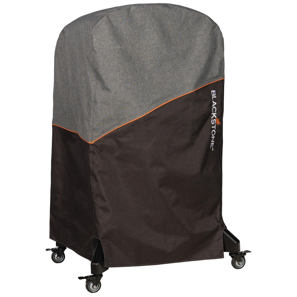 Blackstone pizza oven cover front view showing snug fit and weather-ready protection.