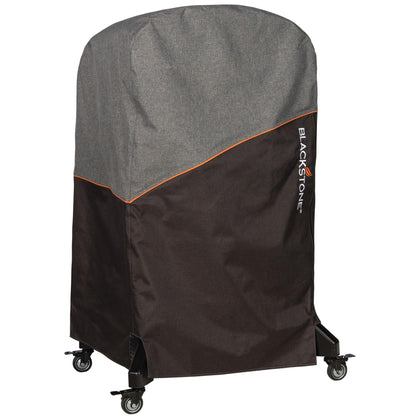 Blackstone pizza oven cover front view showing snug fit and weather-ready protection.