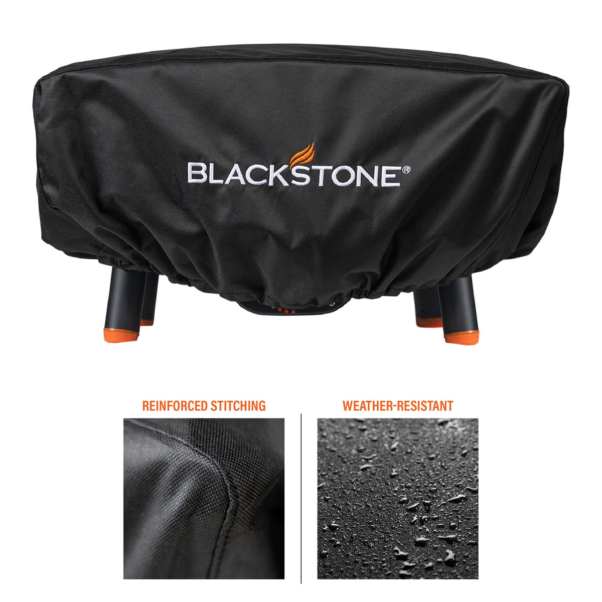 Blackstone Tabletop Pizza Oven Cover has an elastic base for a snug, secure fit.