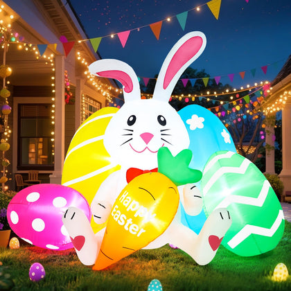 Blafly 6ft Easter bunny inflates for a dramatic lawn centerpiece