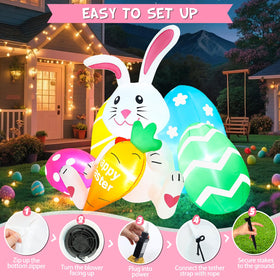 Quick setup with a built in blower makes yard decorating simple