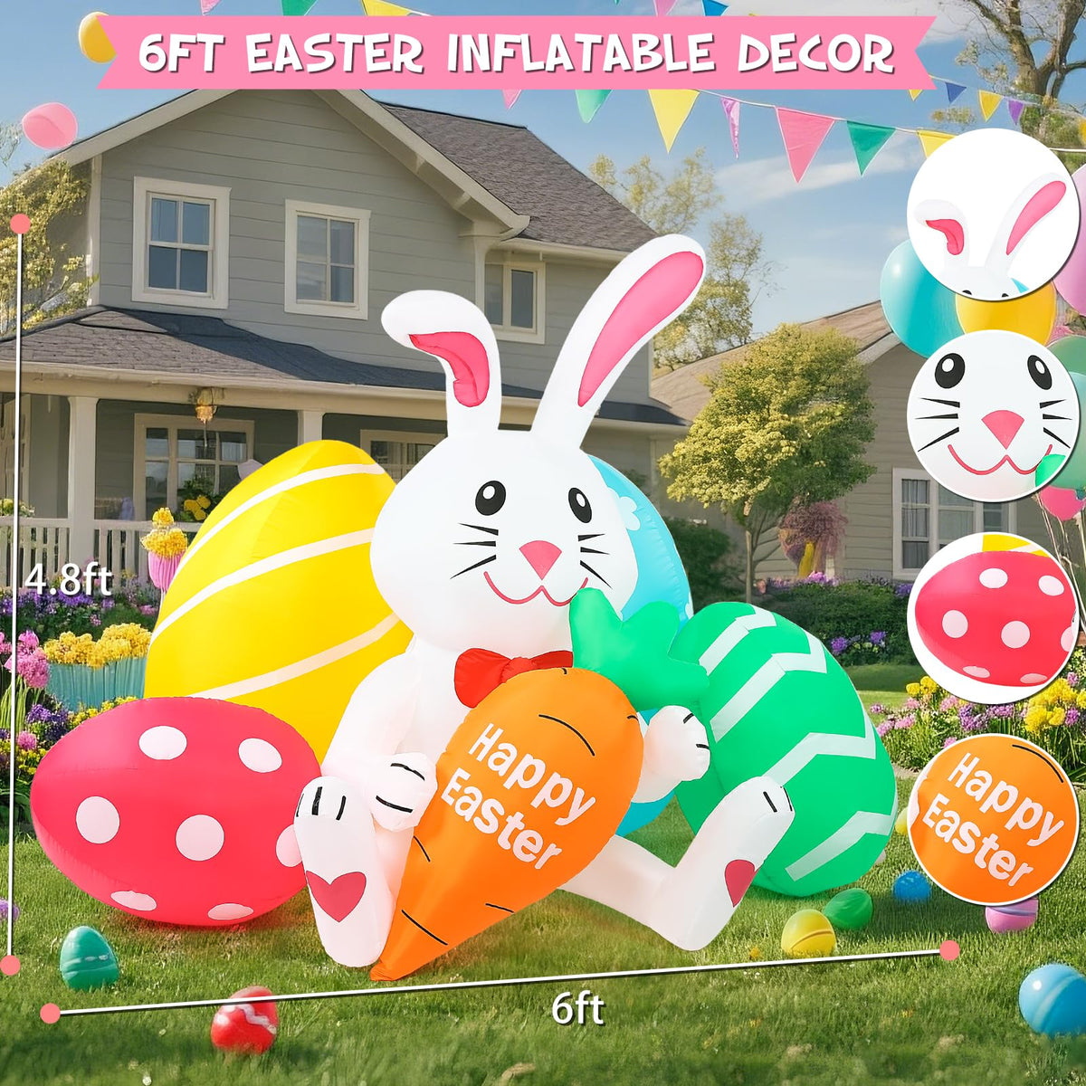 Includes eight stakes, two tether ropes, and two sandbags for outdoor stability