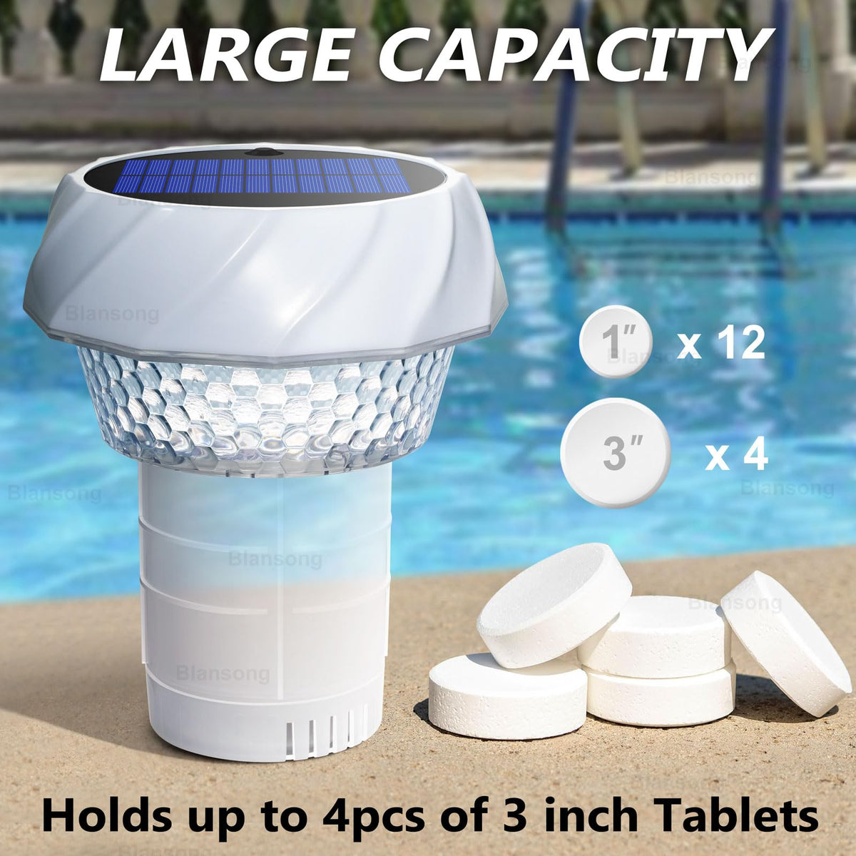 Blansong adjustable release ring lets you tailor chlorine flow to pool size