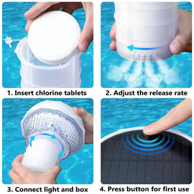 Blansong honeycomb light pattern creates decorative glow along pool edges