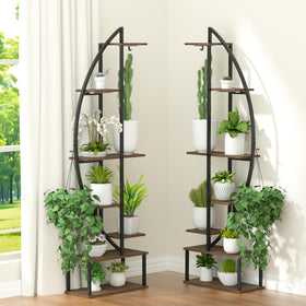 Blazpath large-capacity rack holds up to 18 planters and decor.