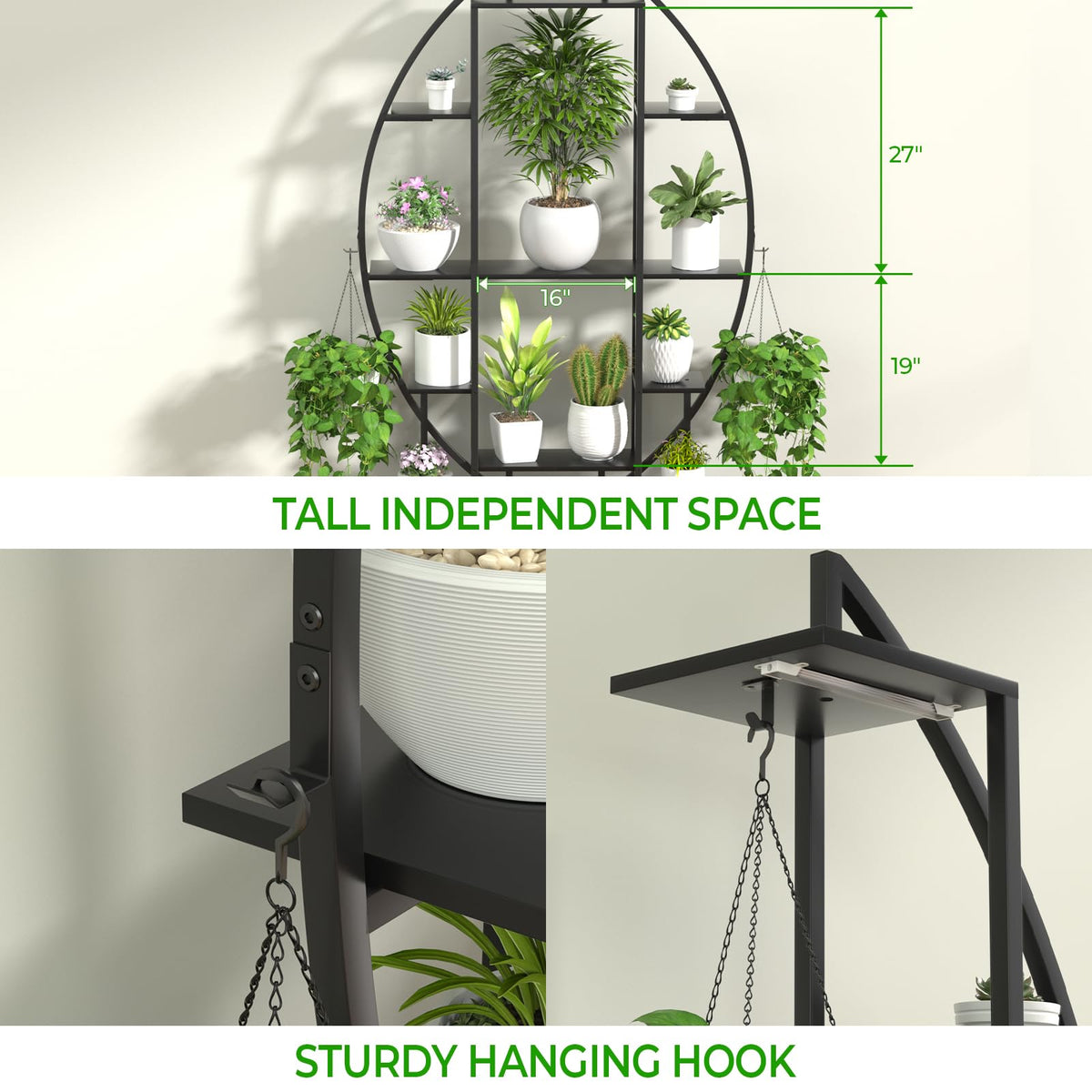 BLAZPATH plant stand front view displaying multiple shelves for herbs