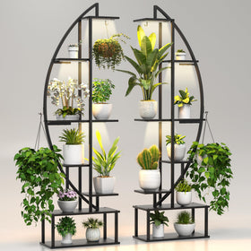 BLAZPATH plant stand side view showing space for tall indoor plants
