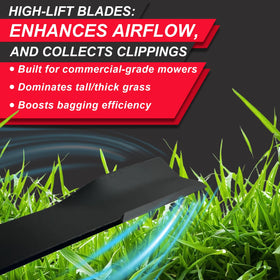 Even cutting across passes achieved by BLCE high-lift blades.