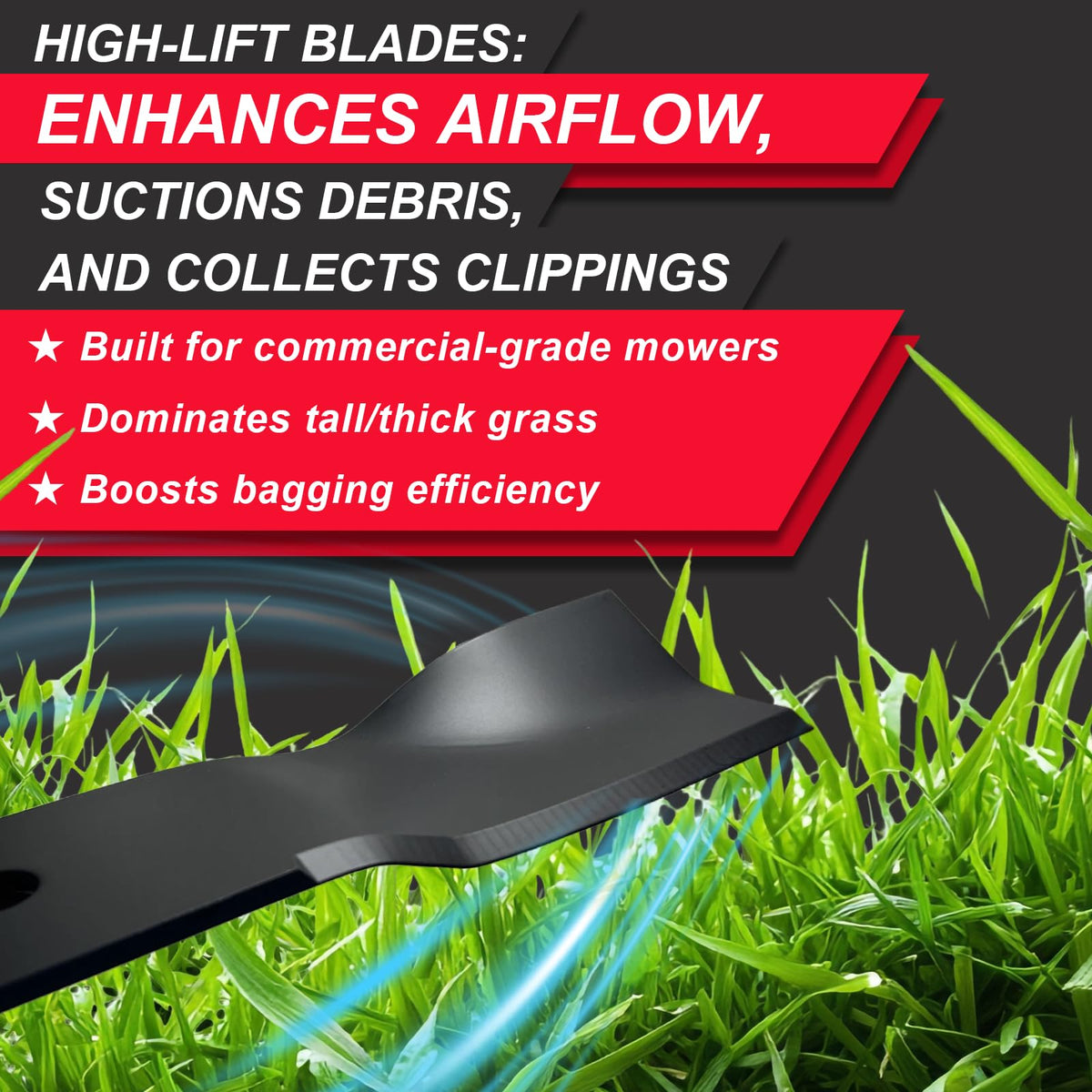 BLCE high lift blade installation holes for quick fit.