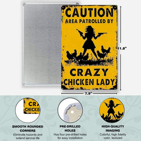Bleihum chicken sign close-up edge detail showing safety edges and rust resistance