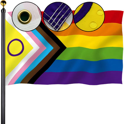 Bleshope intersex progress pride flag 3x5 outdoor, durable display for celebrations