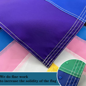Bleshope intersex progress pride flag sewn stripes for lasting color separation