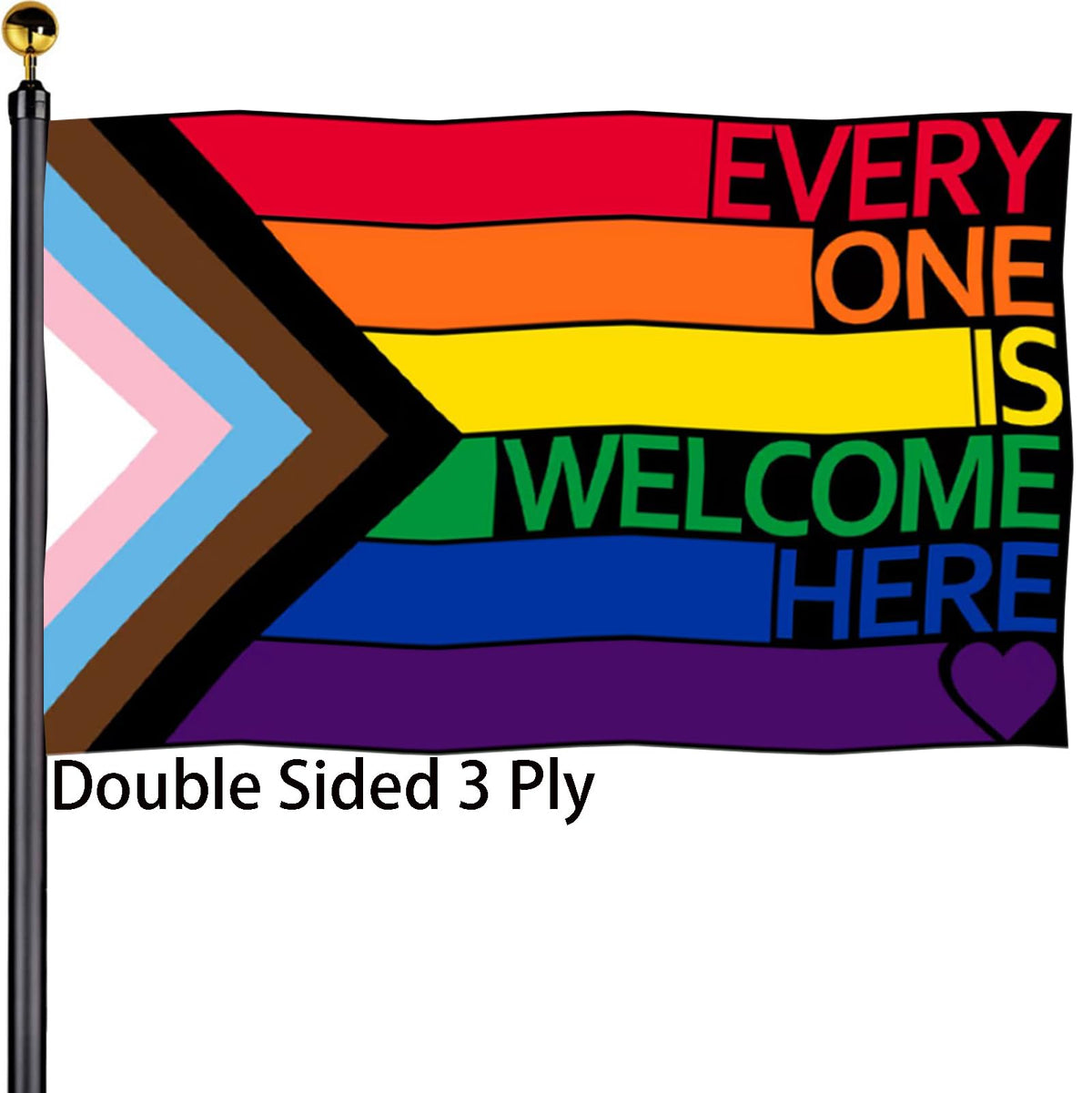 Bleshope Progress Pride flag front view outdoors, vibrant colors for visible outdoor display.