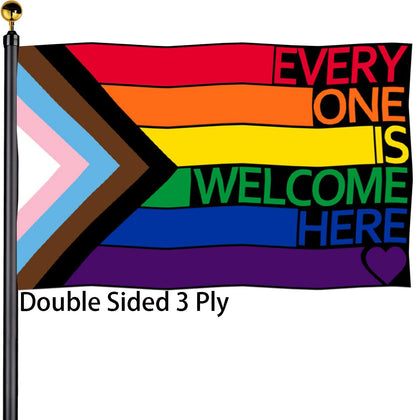 Bleshope Progress Pride flag front view outdoors, vibrant colors for visible outdoor display.