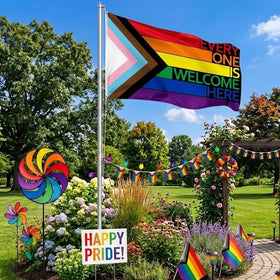 Bleshope Progress Pride flag UV fade-resistant colors stay vibrant outdoors.