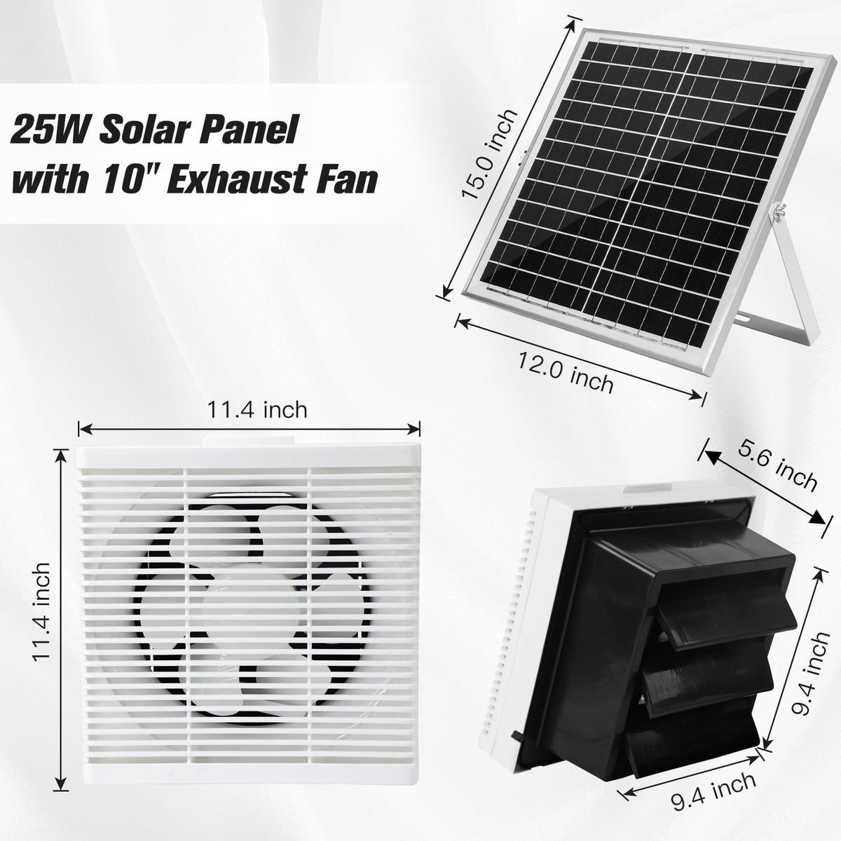 Blessny 10-inch shutter ventilation fan delivering strong air movement