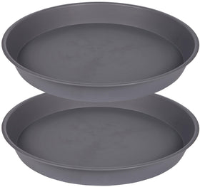 Bleuhome 10-inch gray plant saucer protecting indoor surfaces from water leaks.