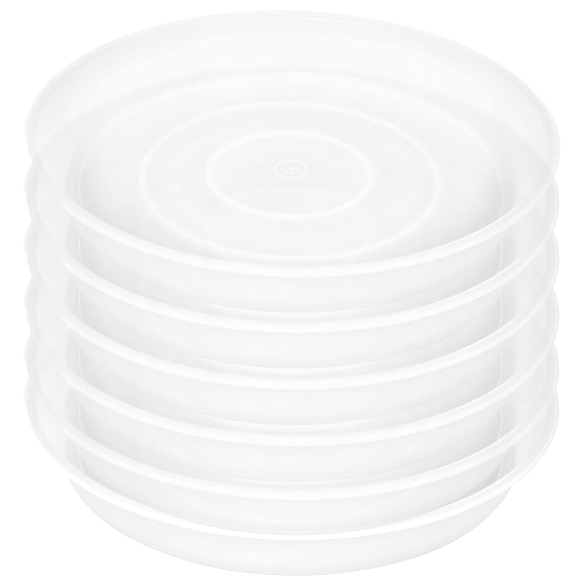 Bleuhome 12-inch clear plant saucer, top view, protects surfaces from spills.