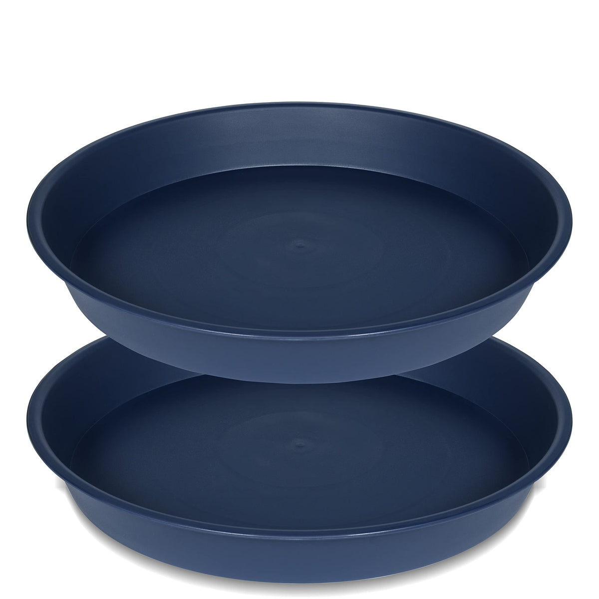 Bleuhome 14-inch blue plant saucer with matte exterior keeps spillover under control.