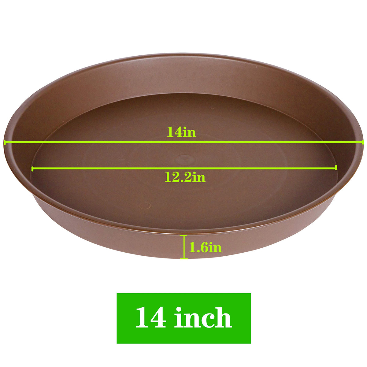 Bleuhome durable 14 inch saucer closeup highlights thickened plastic construction