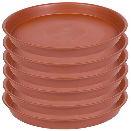 Bleuhome 4in plant saucer terracotta finish catches overflow to protect surfaces.