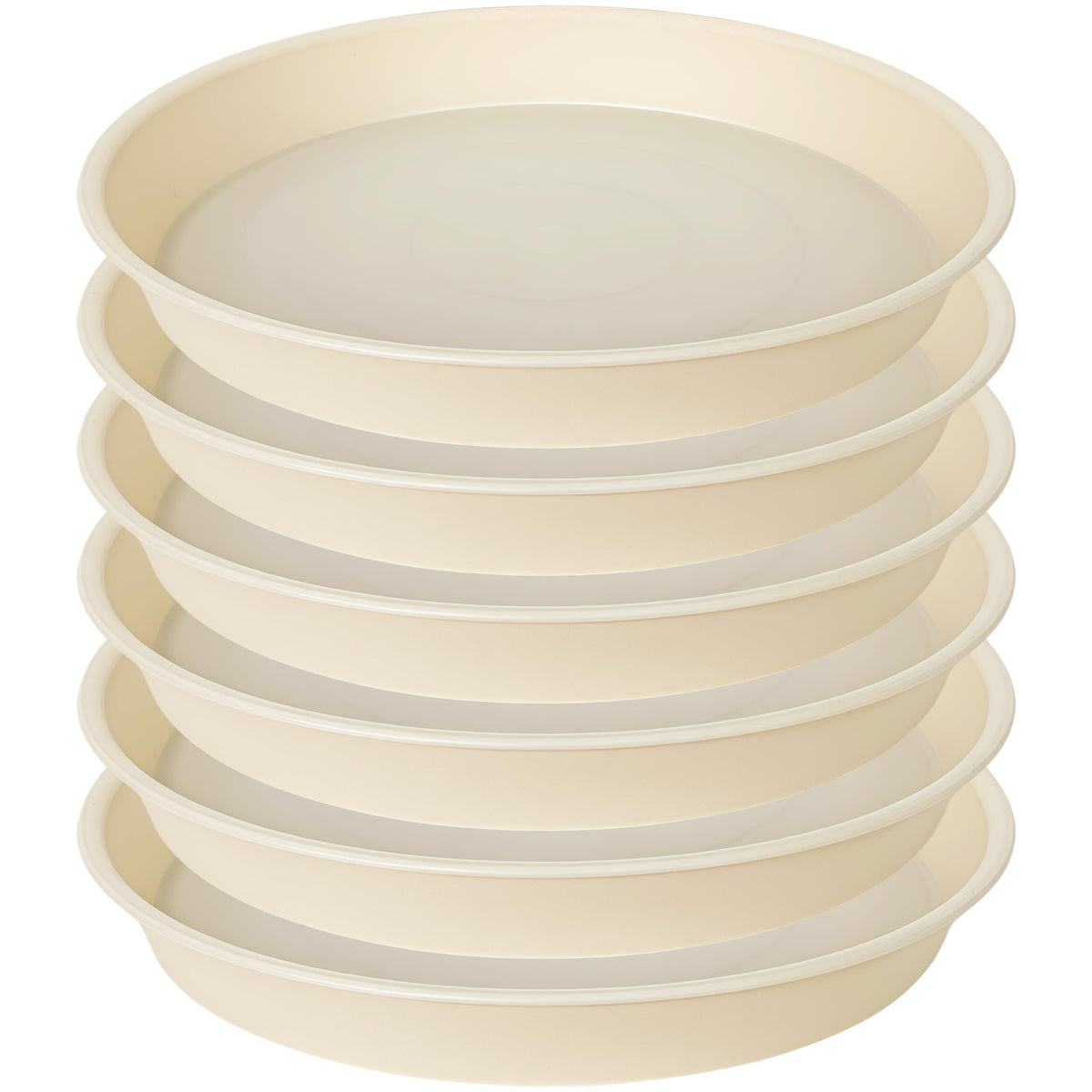 Bleuhome 6-inch beige plant saucer showing a clean drip tray for indoor pots